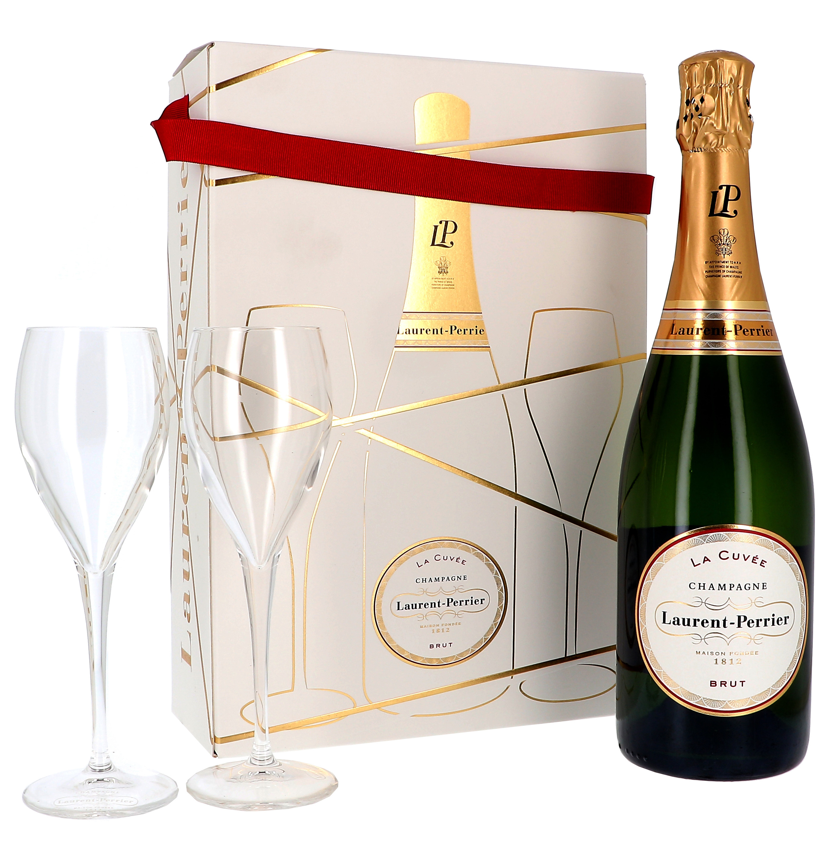 Champagne Laurent Perrier 75cl Brut + 2 Verres Emballage Cadeau (Champagne)