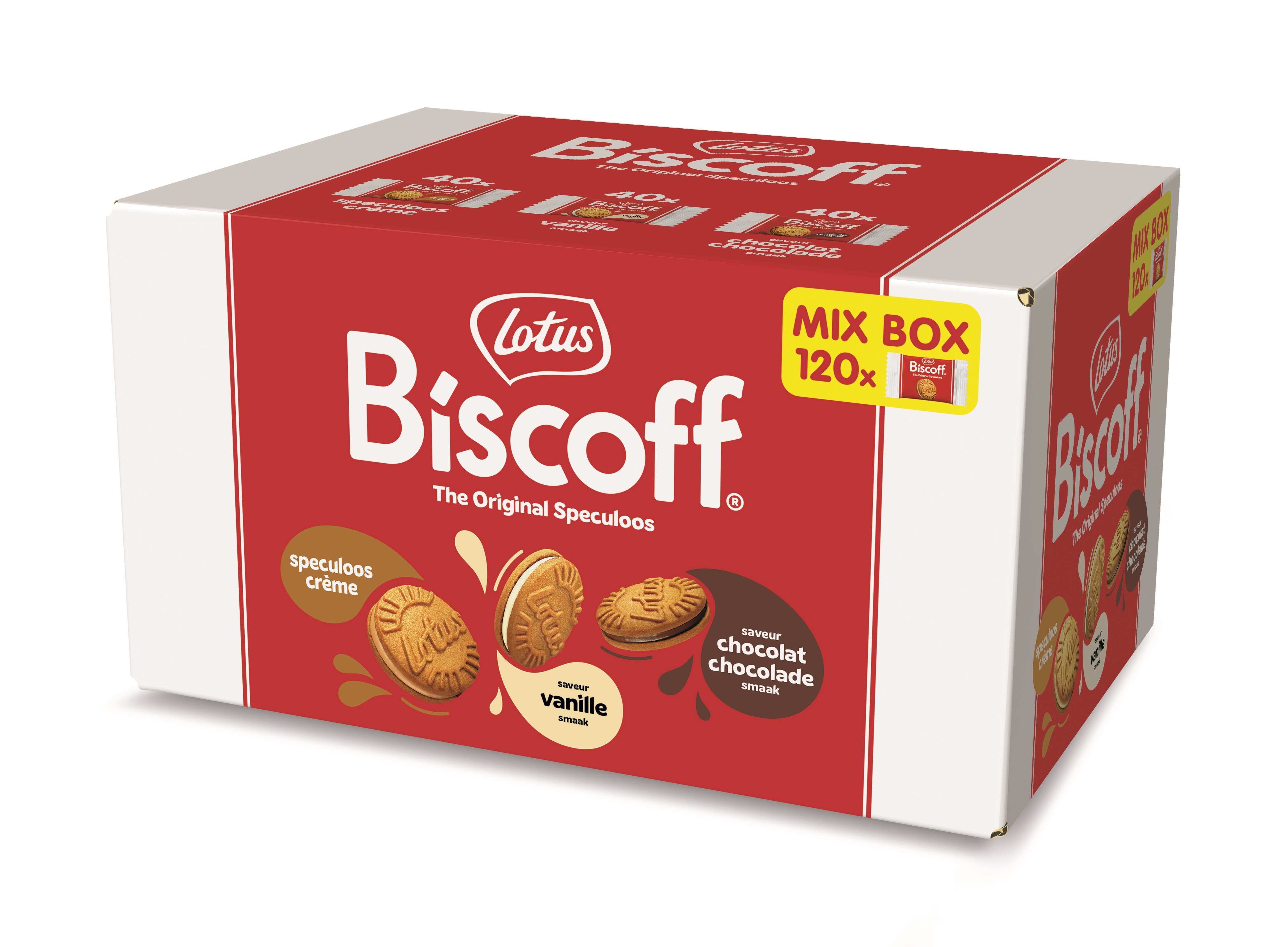 Lotus Biscoff Mix Box Biscuits Fourré Creme 120pc emballage individuellement 