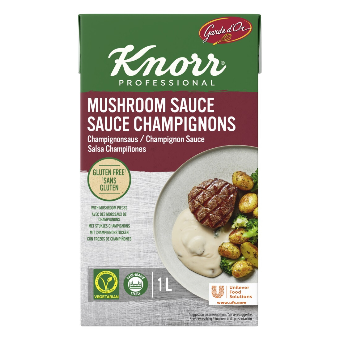 Knorr Garde d'Or sauce champignon avec morceaux 1L Bric