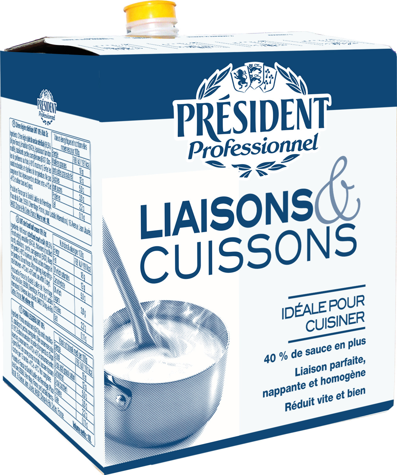 President Professionel Creme Liaisons & Cuissons UHT 10L 18% BIB