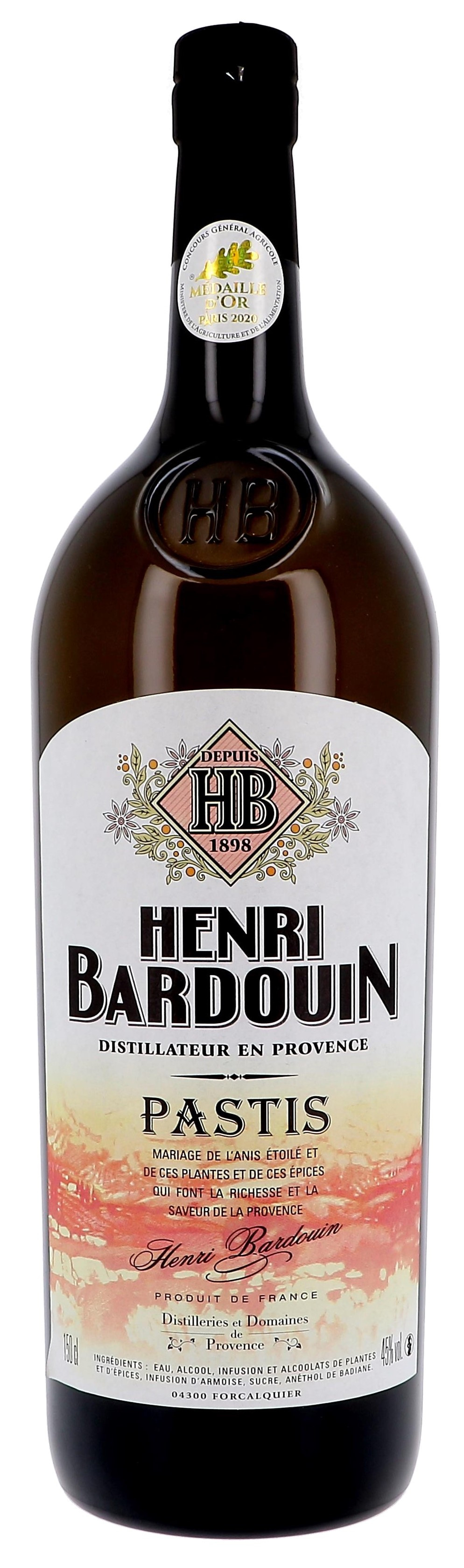 Pastis Henri Bardouin 150cl 45% Magnum (Anijs & Pastis)