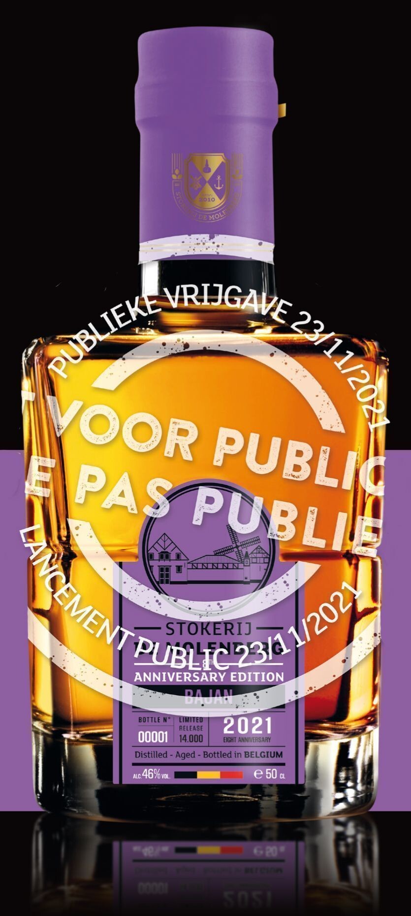 Distillerie De Molenberg 2021 Bajan 50cl 46% Whisky Edition Anniversaire Limité