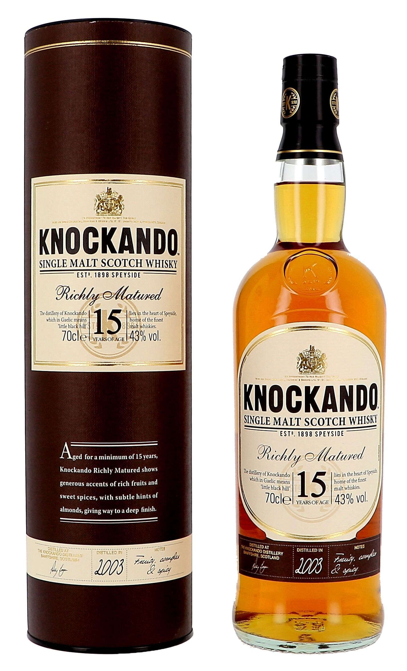 Knockando 15 ans d'age 70cl 43% Speyside Single Malt Whisky Ecosse (Whisky)