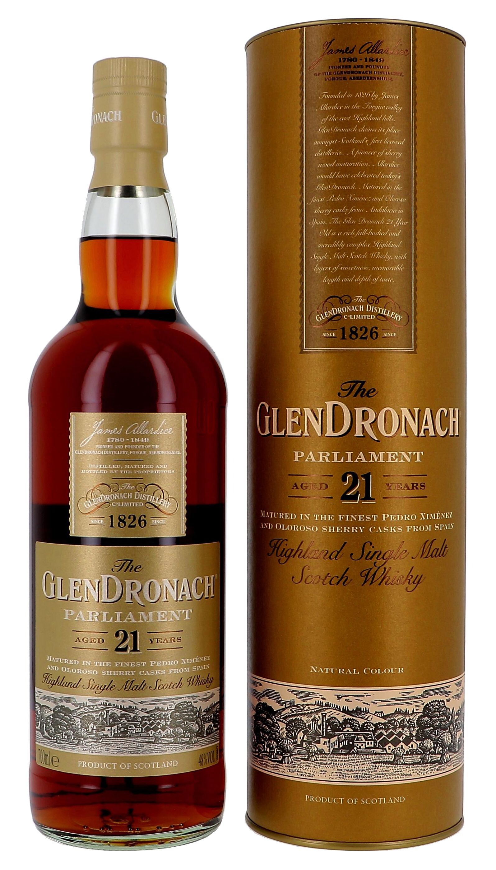 Glendronach 21 Ans d'Age Parrliament 70cl 48% Highland Single Malt Scotch Whisky