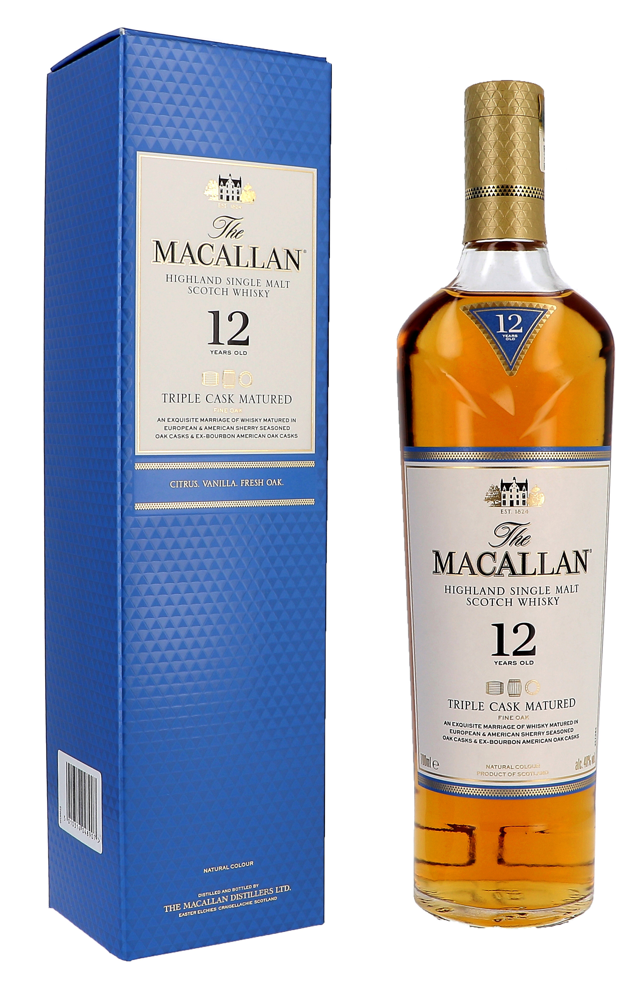The Macallan 12 Ans d'age Old Fine Oak Triple Cask 70cl 40% Speyside Single Malt Whisky Ecosse