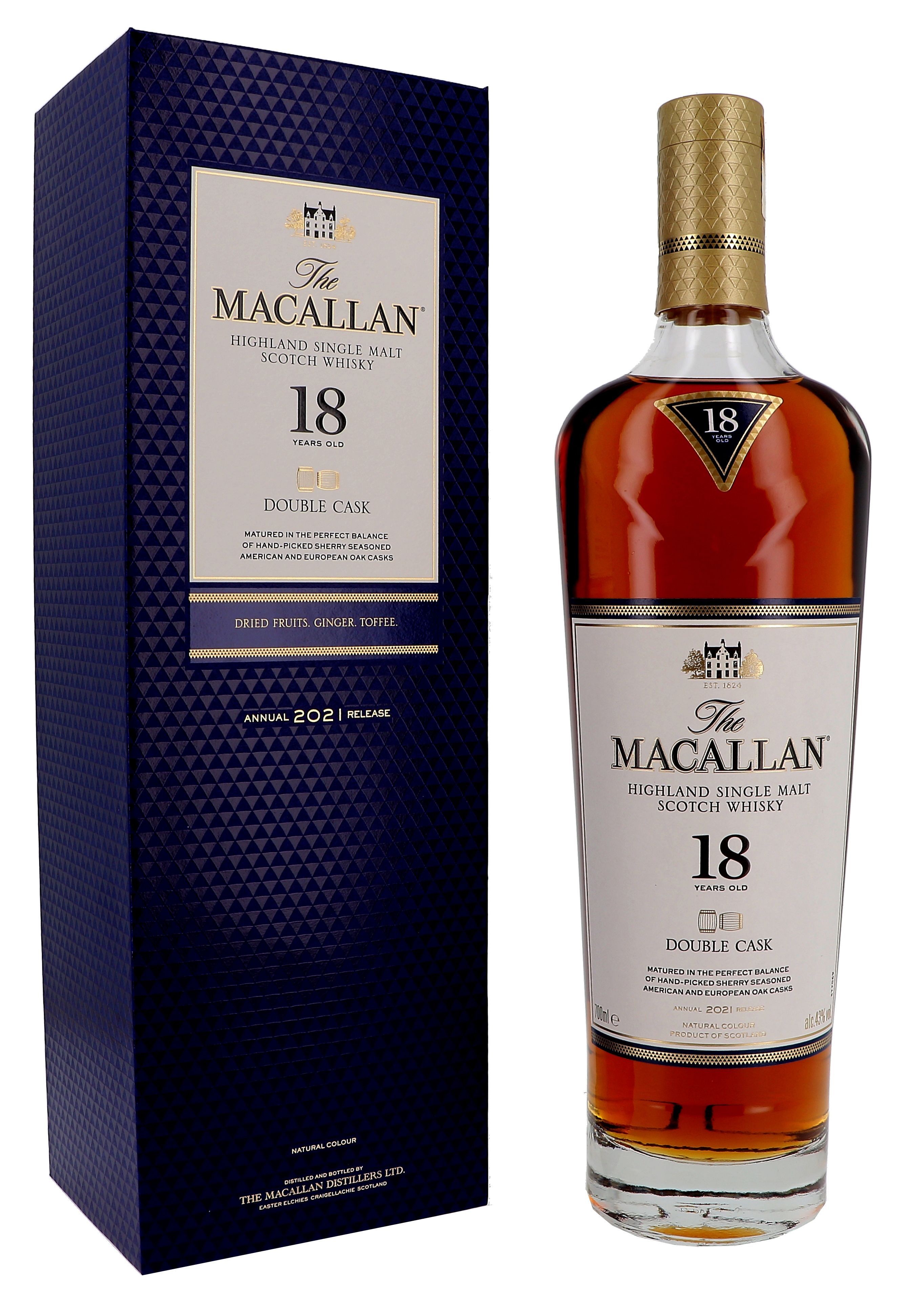 The Macallan 18 Ans d'age Double Cask 70cl 43% Highland Single Malt Whisky Ecosse