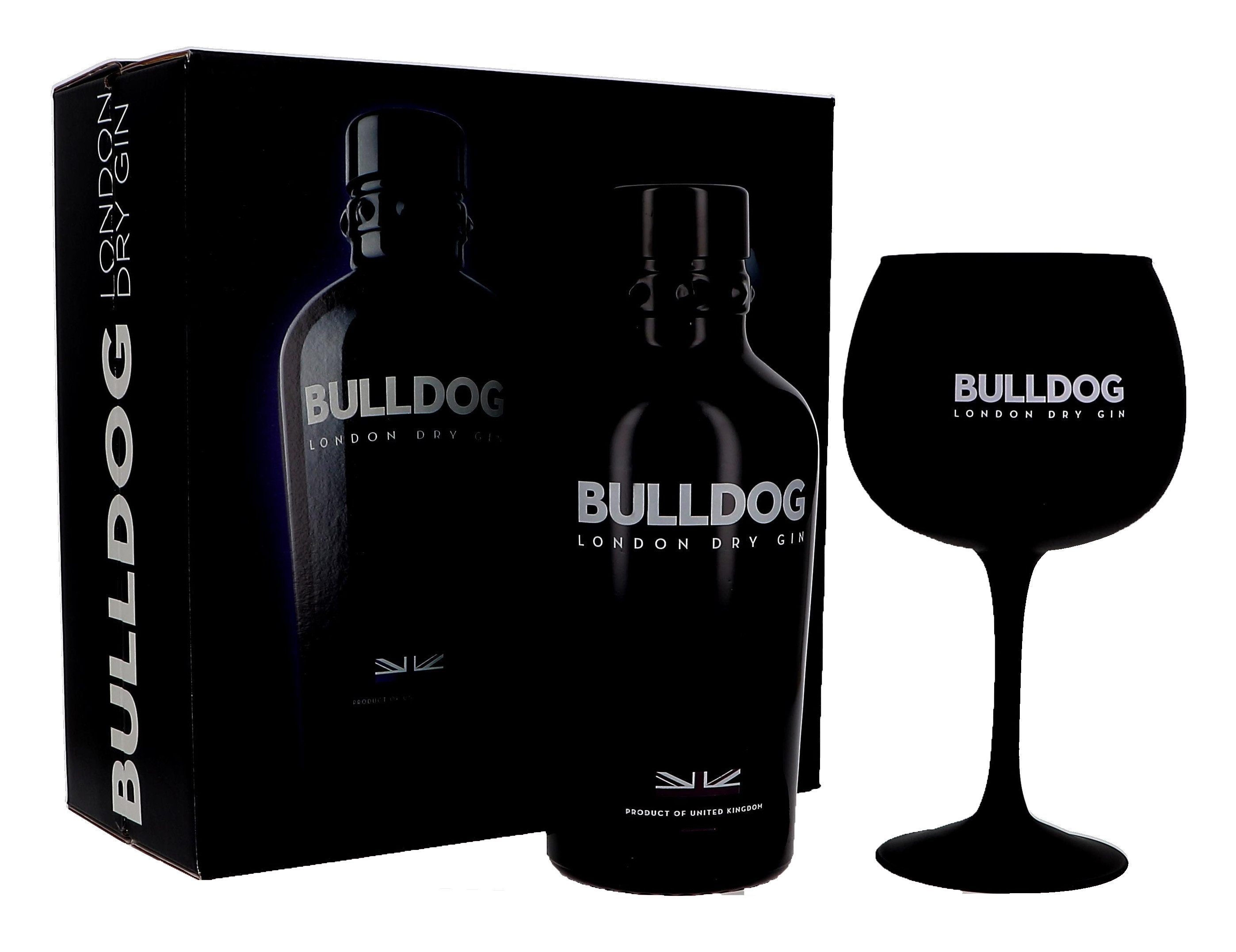 Bulldog Gin 70cl 40% + Verre Black Copa Etui Cadeau