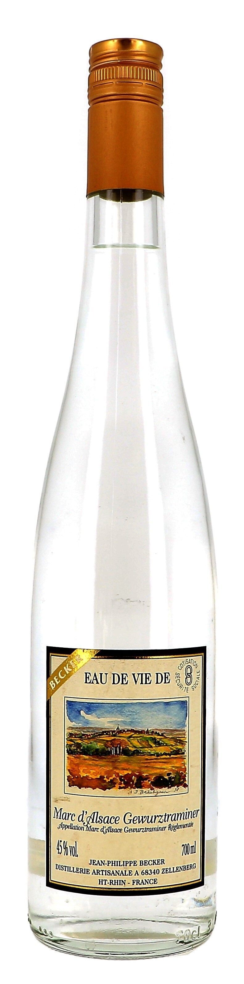 Eau de Vie Marc d'Alsace de Gewurztraminer 70cl 45% Jean-Philippe Becker (Eau de Vie)