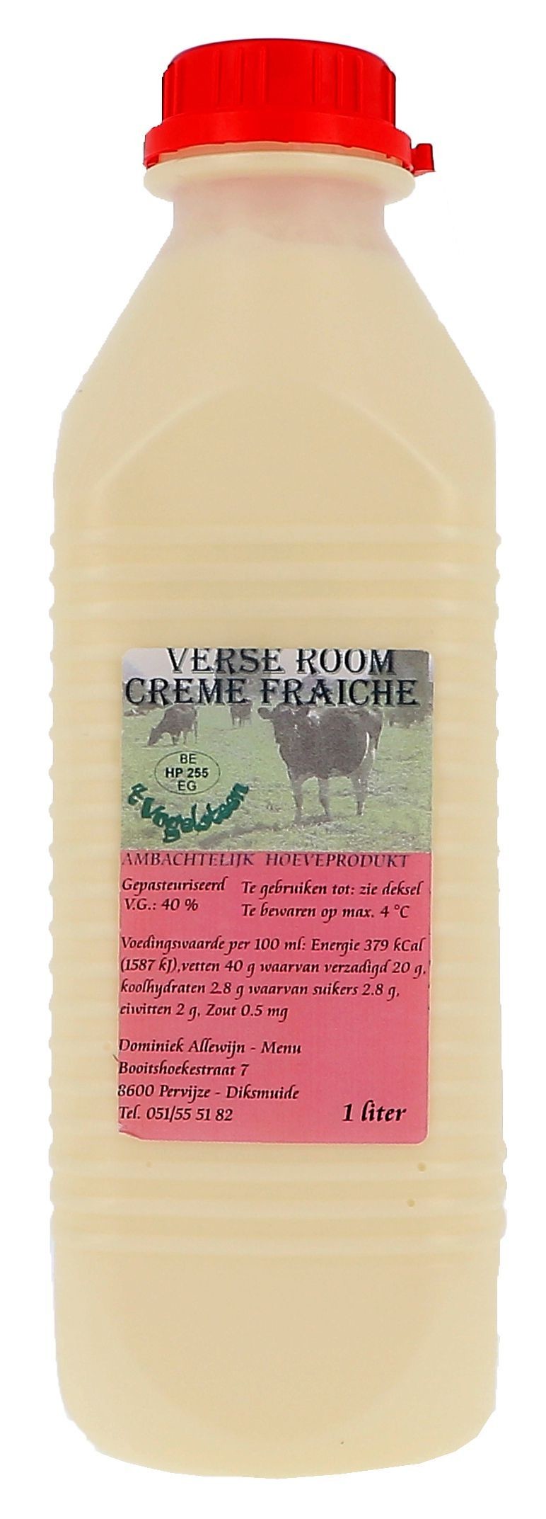 't Vogelsteen Premium crème fraiche fluide 40% 1L