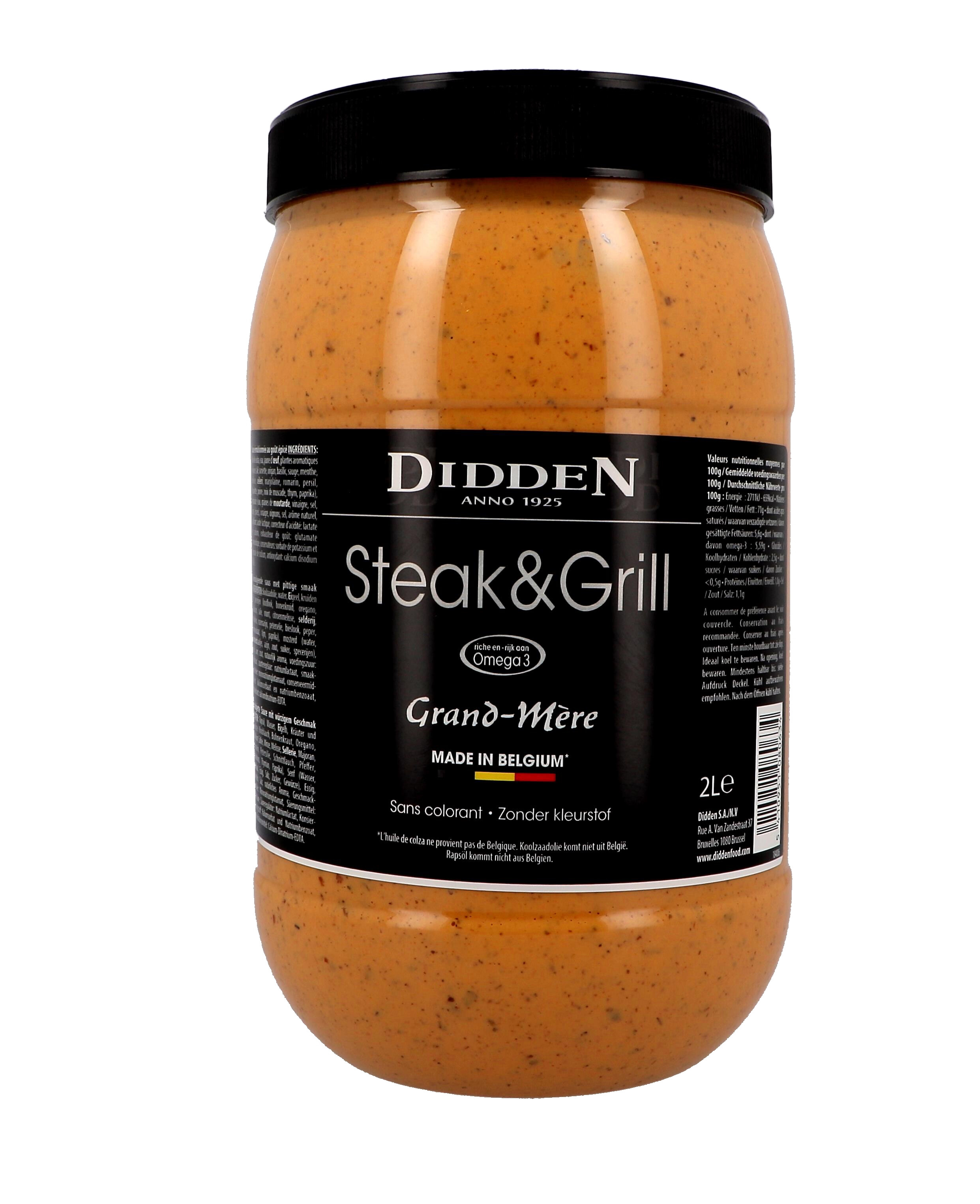 Didden Grand-Mère sauce Steak & Grill 2L bocal pet