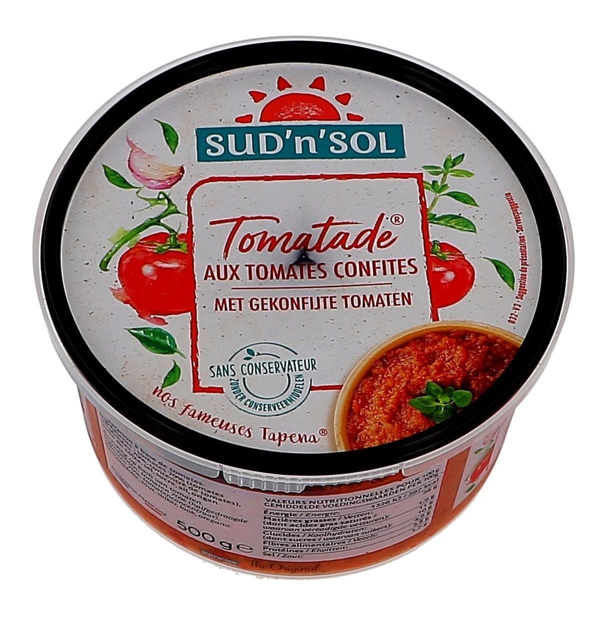Sud'n'Sol tomatade tapenade de tomates confites 500gr pot