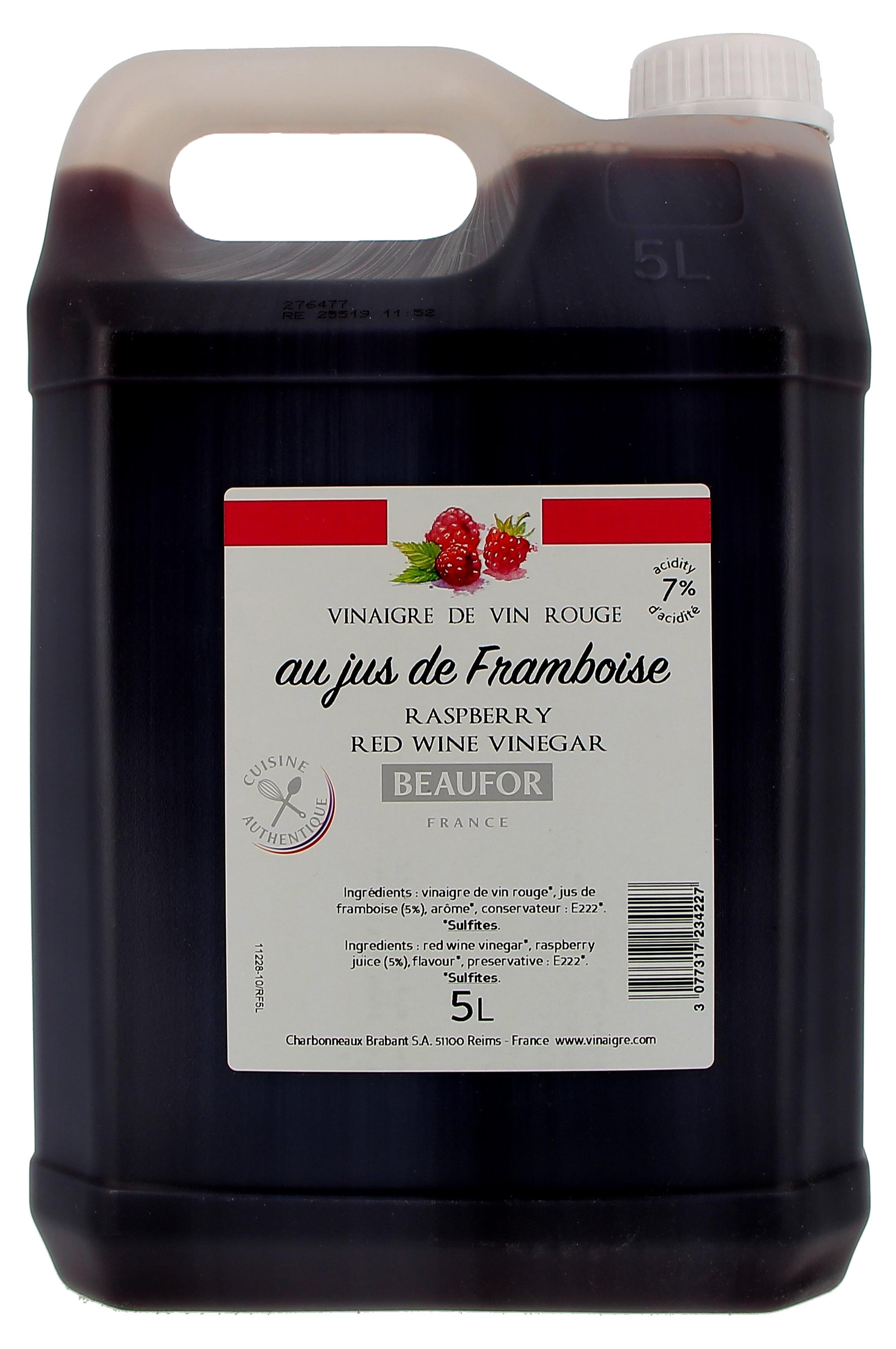 Beaufor Vinaigre de Vin Rouge au Jus de Framboise 5L (Default)