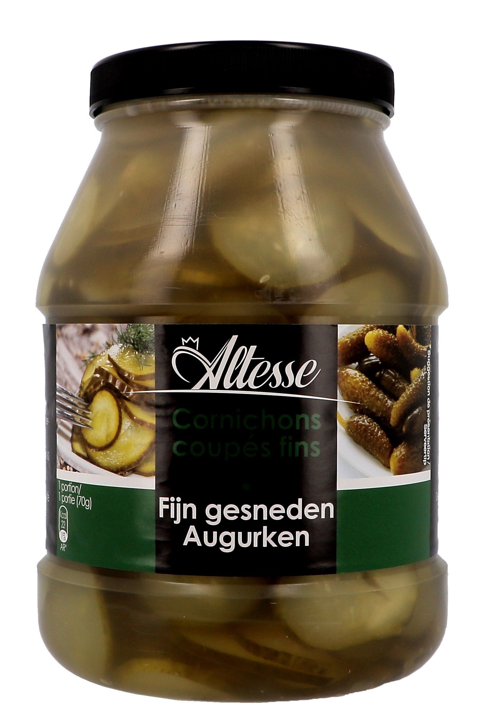 Cornichons tranches aigredoux 2.4L Altesse bocal Nevejan