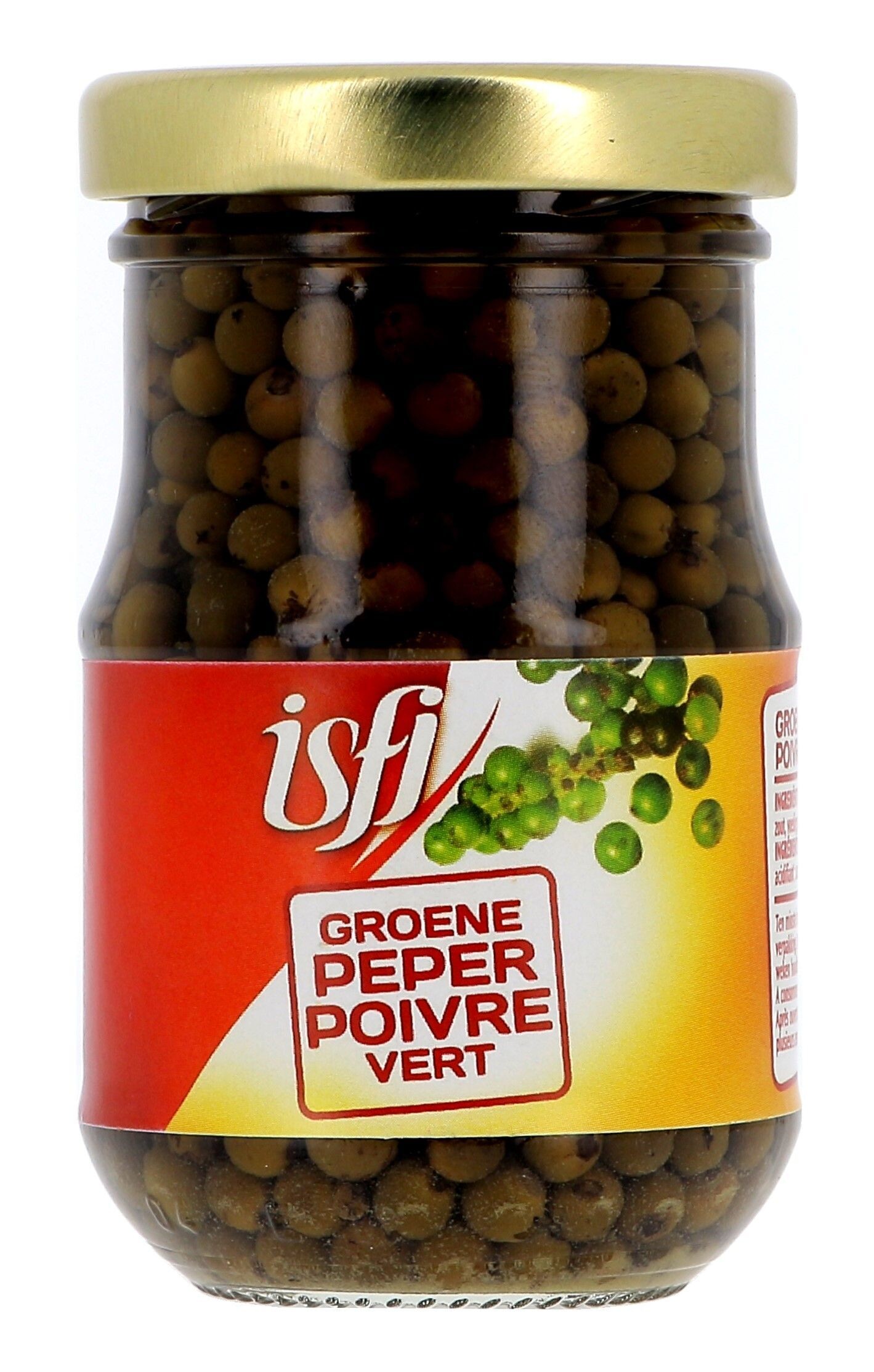 Isfi Poivre vert en grains au naturel 110gr bocal - Nevejan