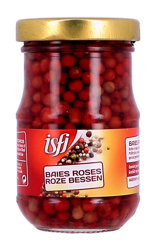 Poivre baies roses au jus 100gr bocal Isfi 