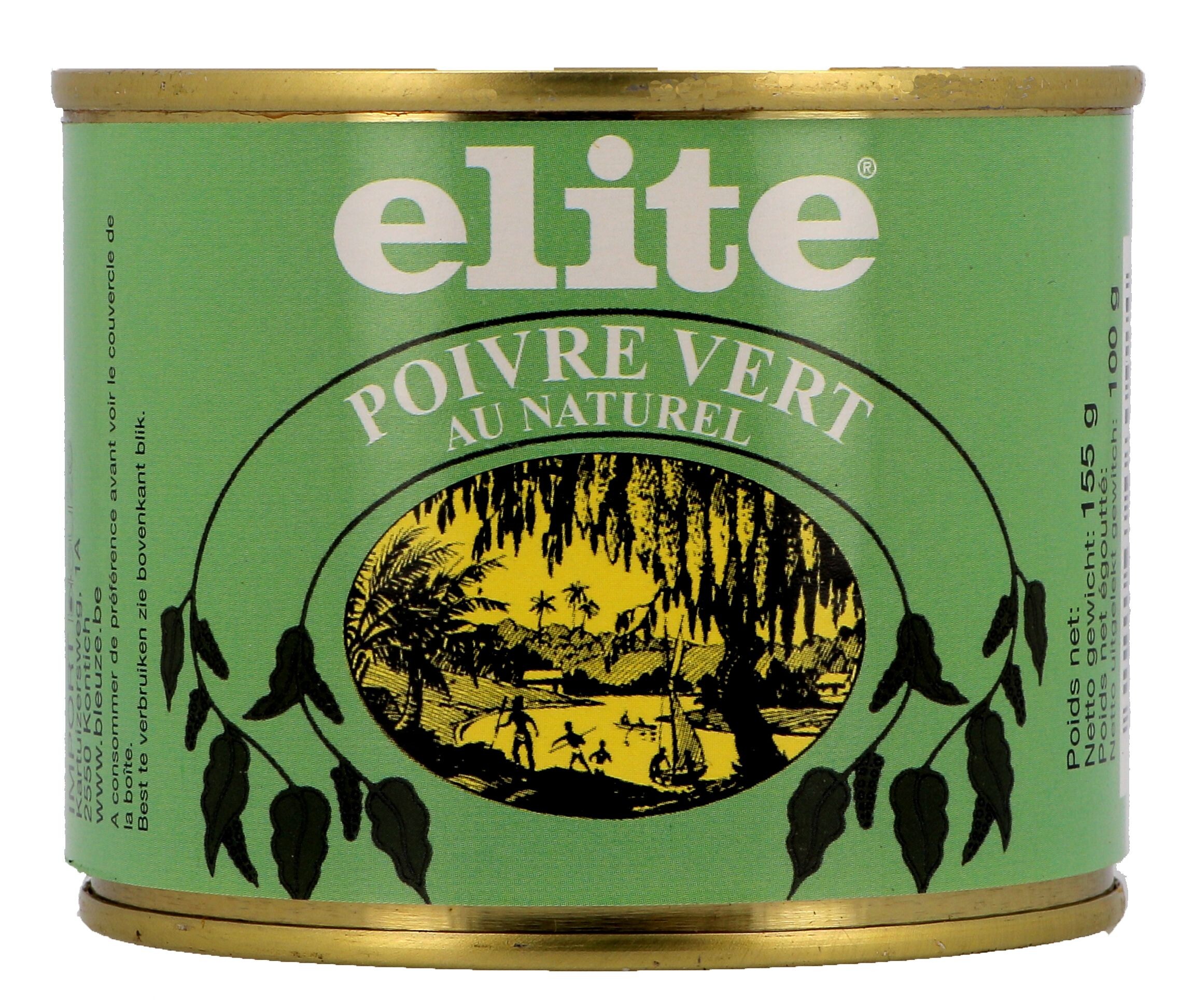 Poivre vert en grains au naturel 155gr Elite