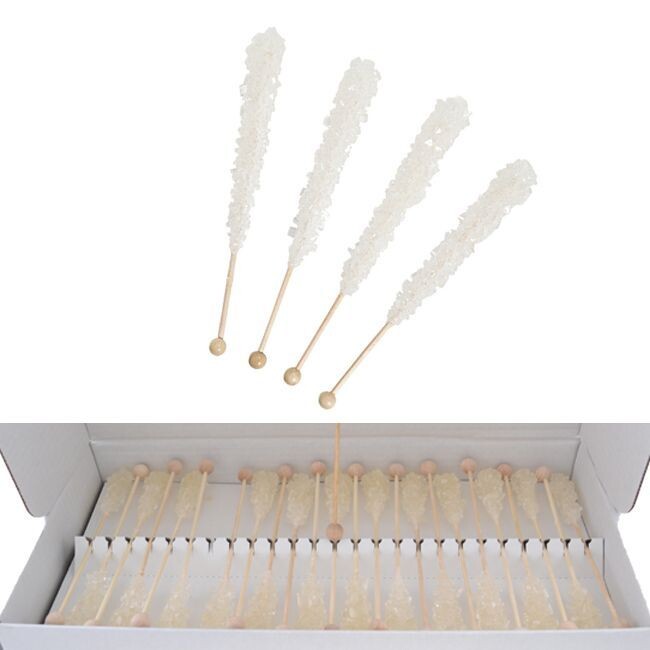 Rock Candy sucre blanc candi en batonnets 100pc Candico (Suiker)