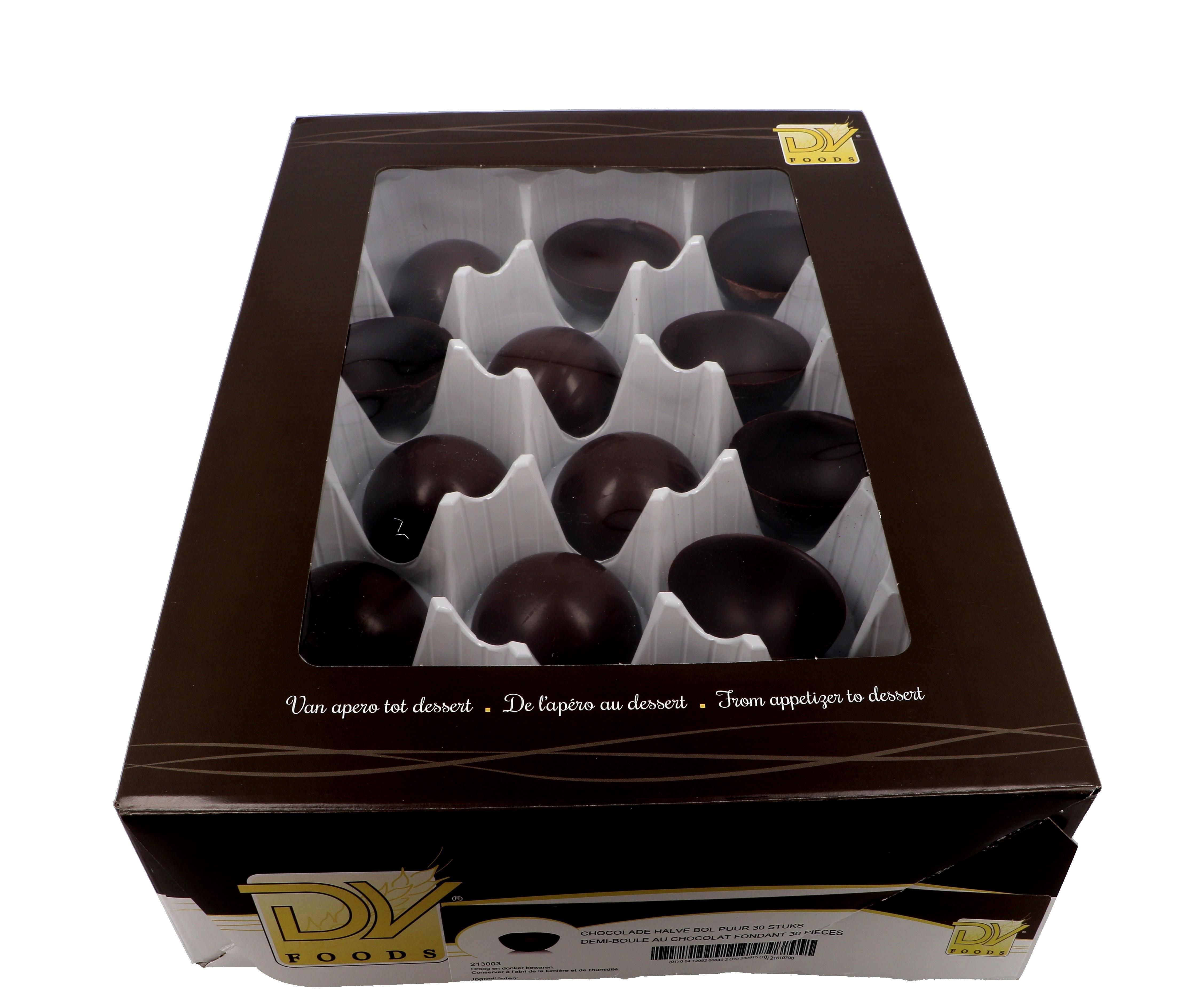 Demi Sphere Dome en chocolat noir 30pc DV Foods