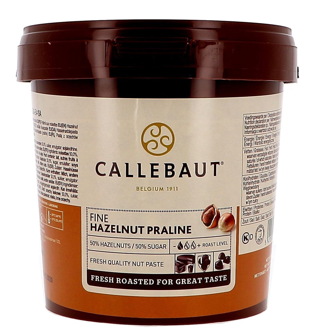 Callebaut praliné noisettes 1kg seau (Chocolade)