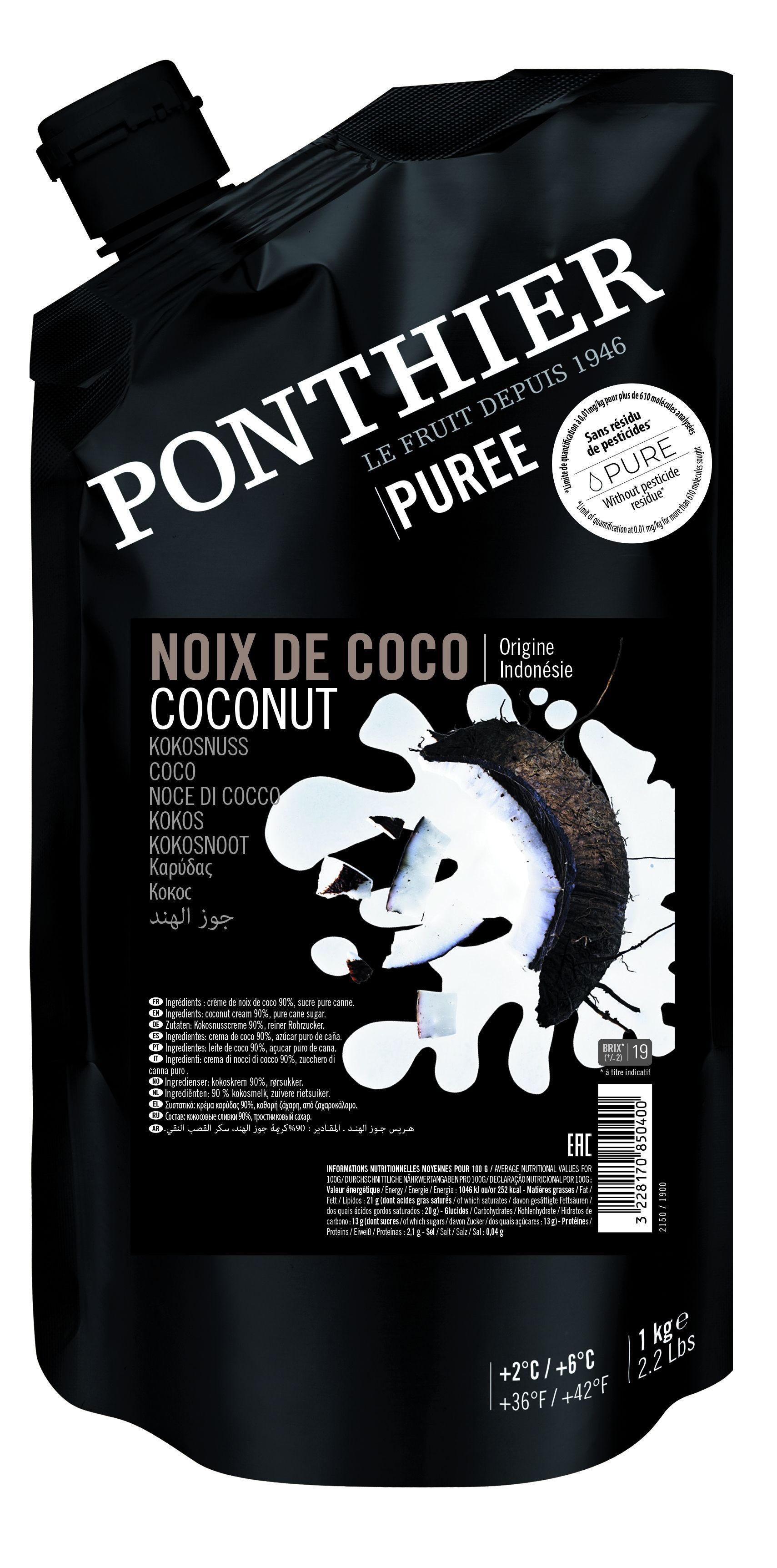 Ponthier Purées de Fruit Noix de Coco Intense 1kg