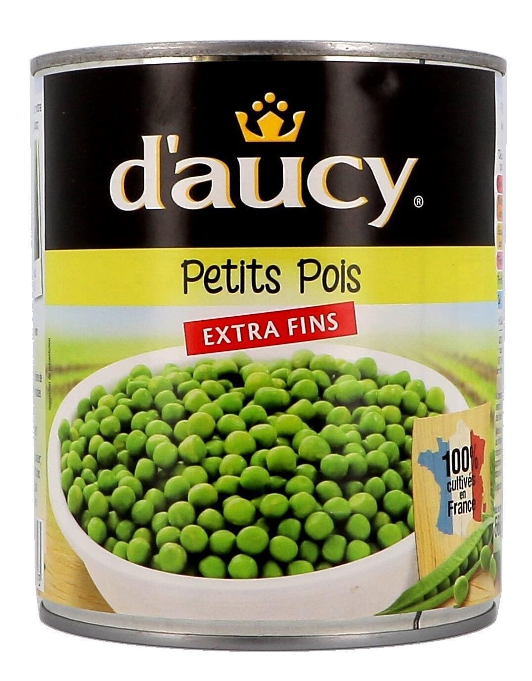 Petits Pois extra fin 800gr 1L d'Aucy (Groentenconserven)