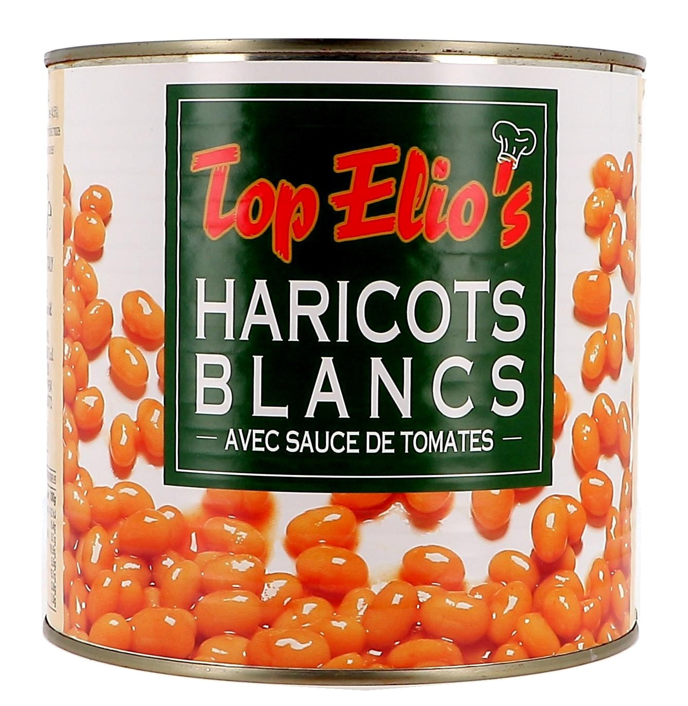 Top Elio's Haricots blancs avec sauce de tomates 2.7kg boite (Groentenconserven)