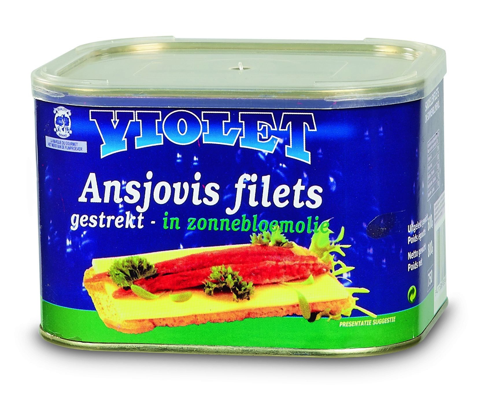 Filets d'anchois alongés à l'huile 800gr Violet