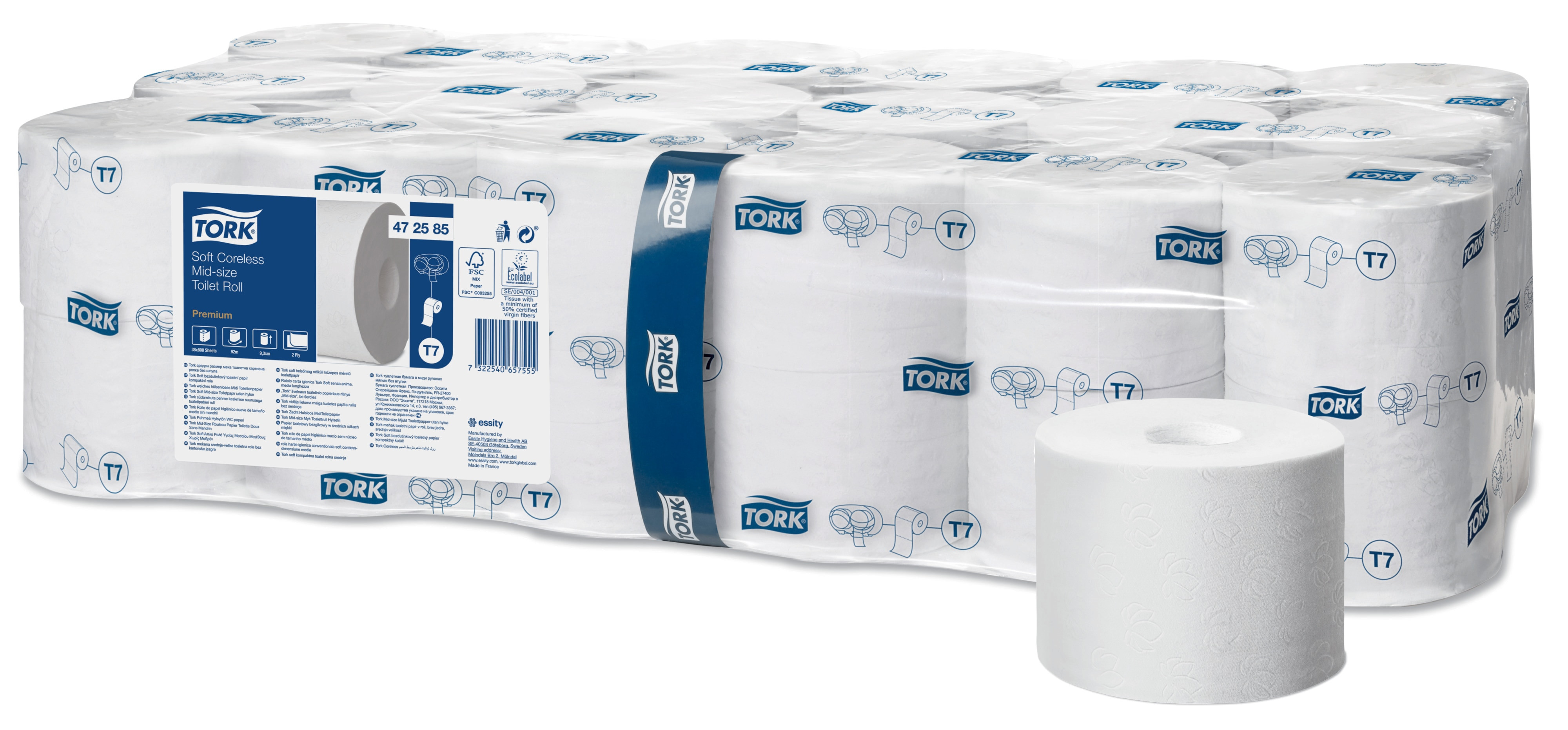 TORK toiletpapier 2-laags 36rol 800vel T7 wit 472585 (Default)