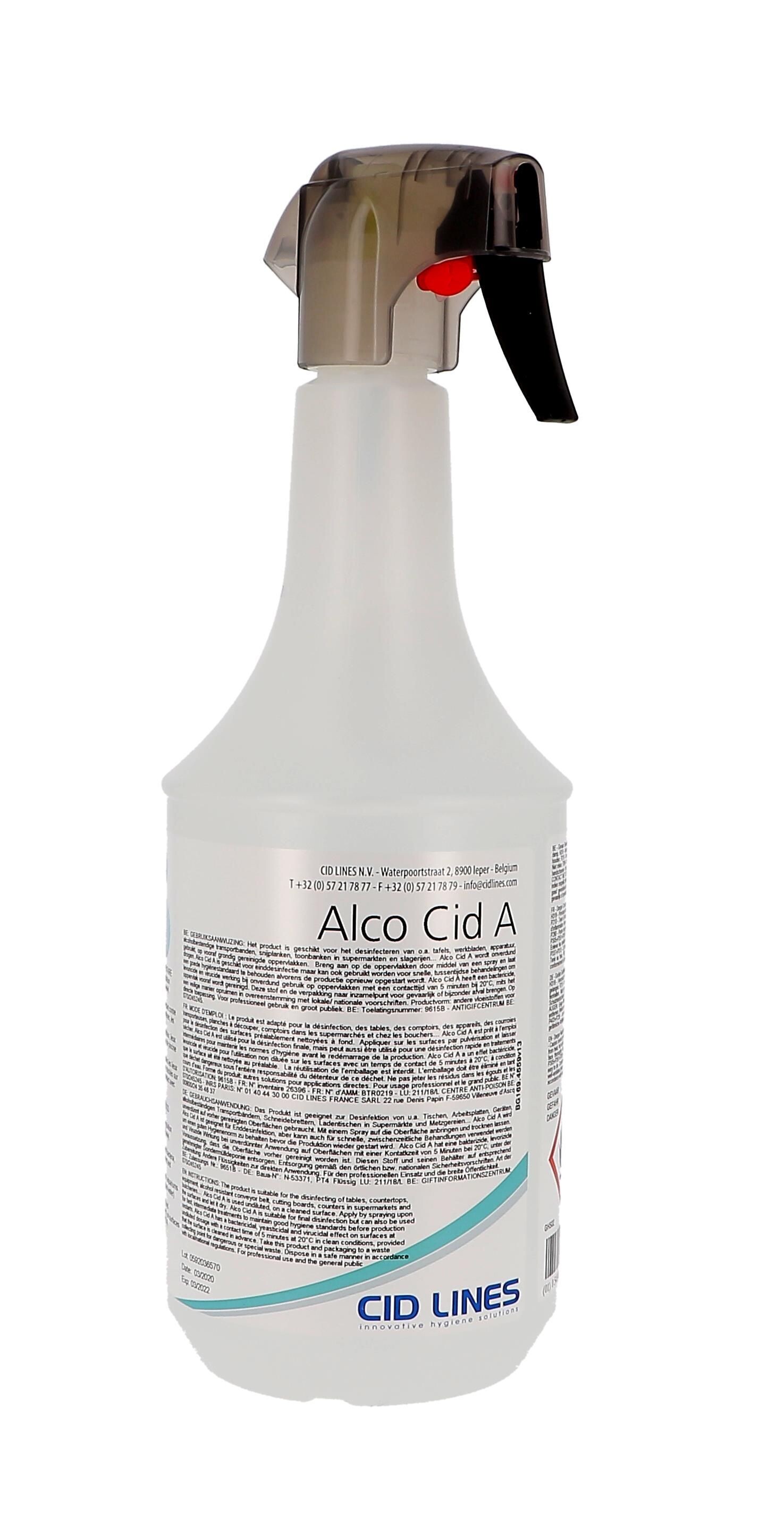 Alco Cid A Desinfectant Surface Alimentaire 1L Spray Cid Lines