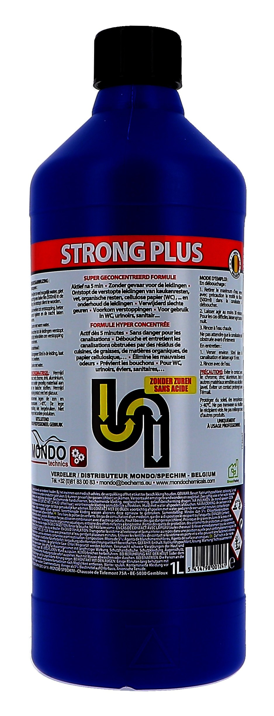 Mondo Strong Plus 1L déboucheur liquide (Reinigings-&kuisproducten)