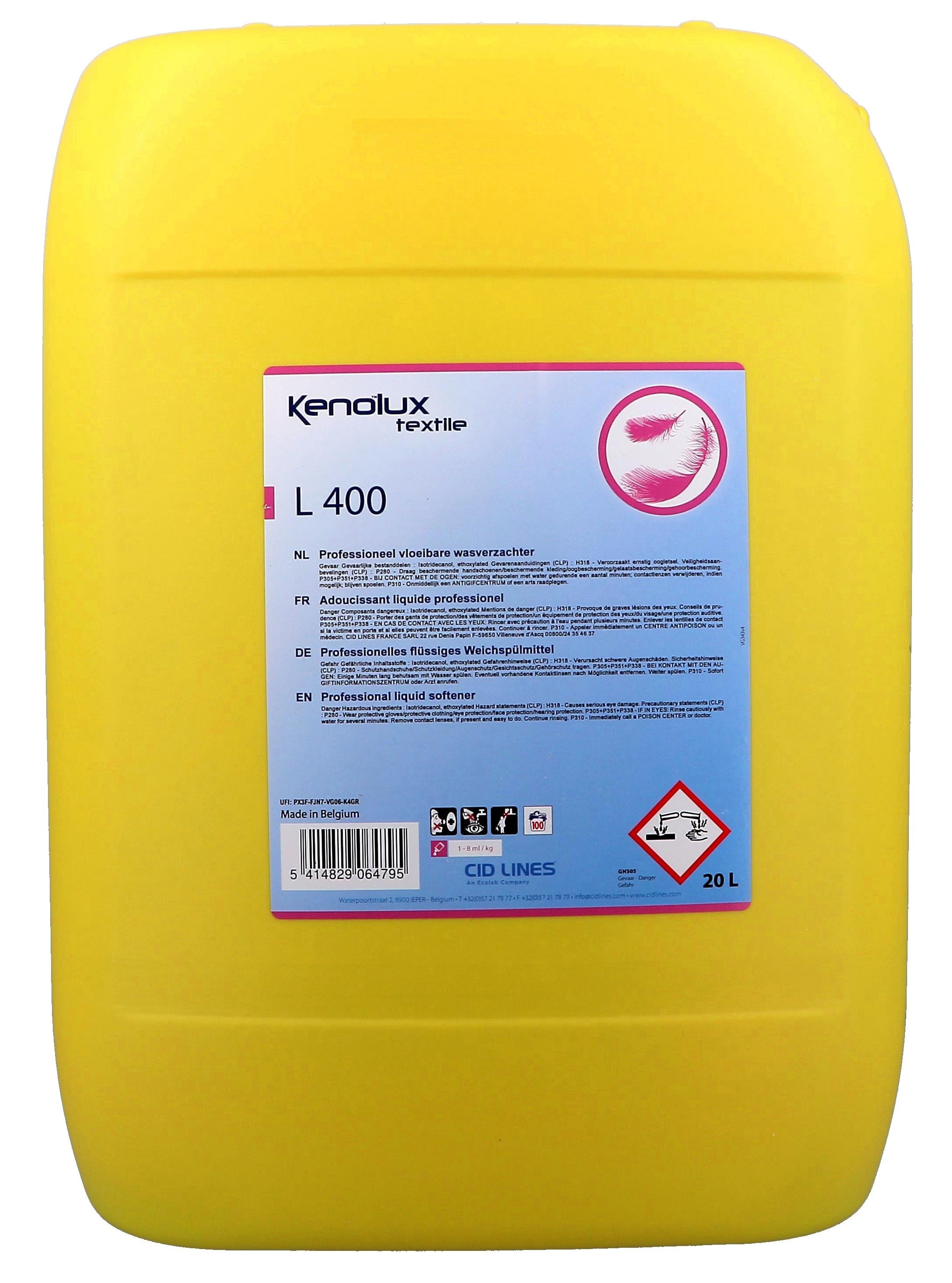 Kenolux Textile L200 Adoucissant Liquide  pour Lessive 20L