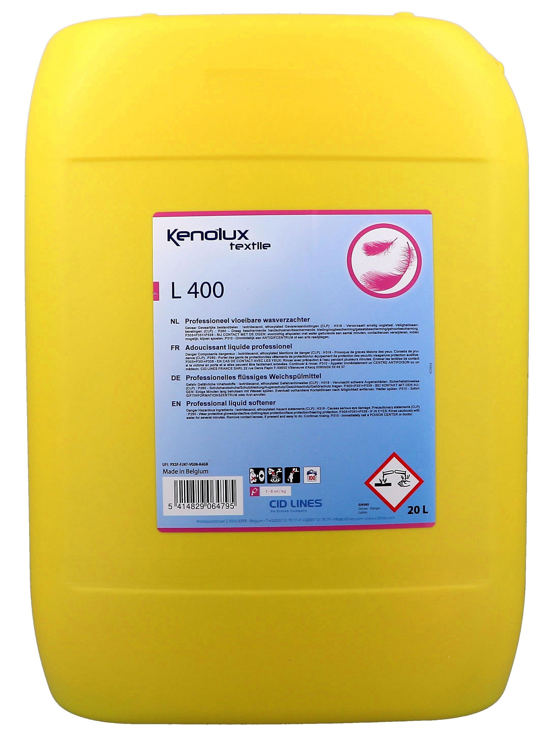 Kenolux Textile L200 Adoucissant Liquide  pour Lessive 20L