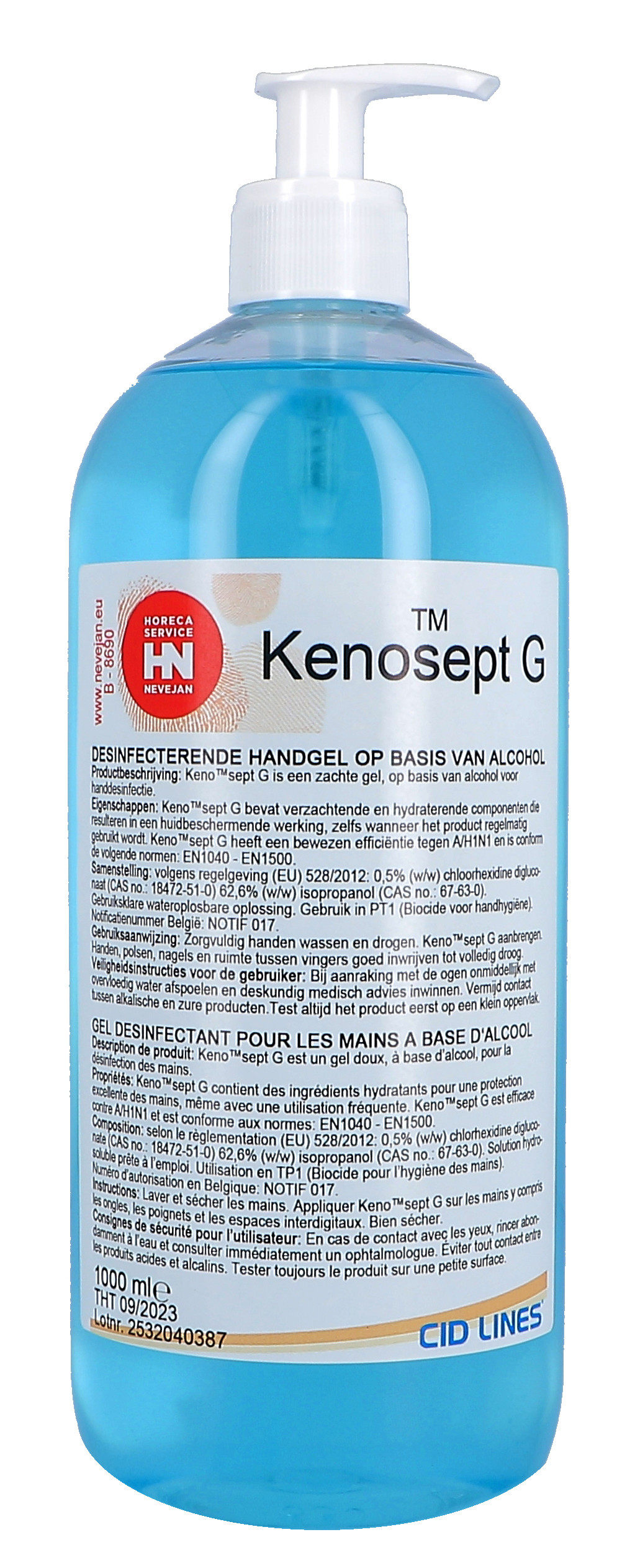 Kenosept-G 1L gel désinfectant pour les mains Cid Lines (Hygiëneproducten)