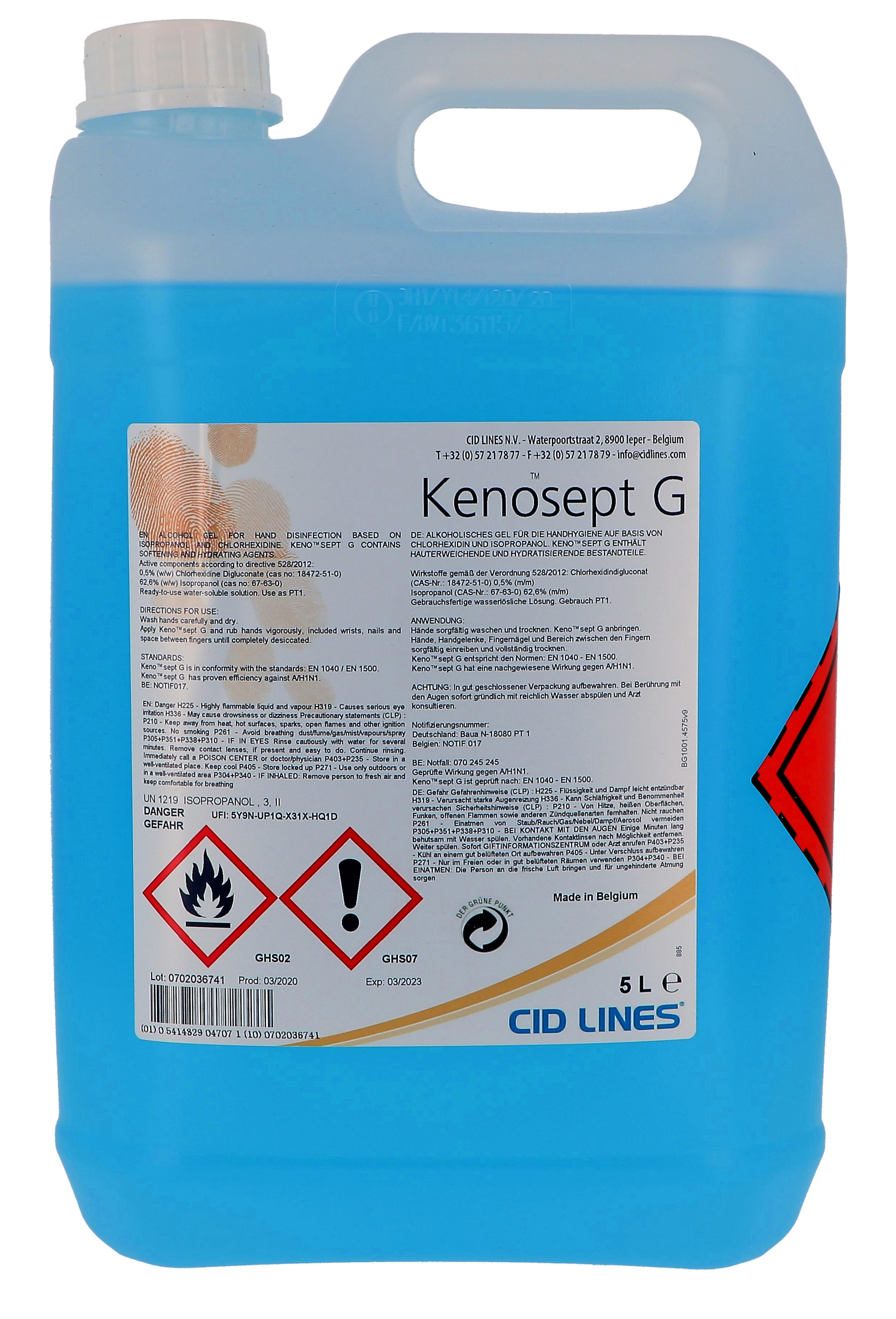 Kenosept-G 5L gel désinfectant pour mains Cid Lines (Hygiëneproducten)