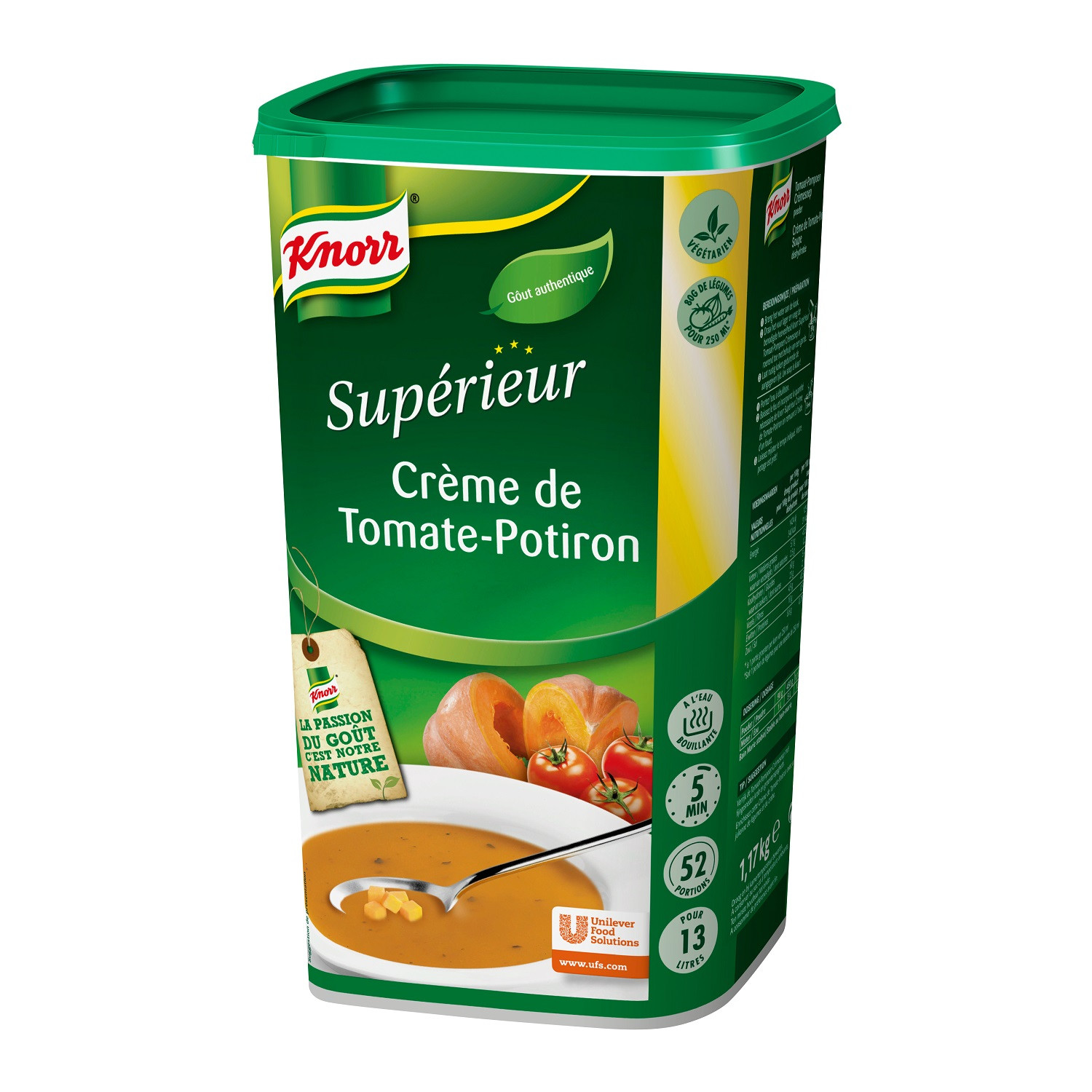 Knorr potage Superieur soupe creme tomates-potiron 1.26kg - Nevejan