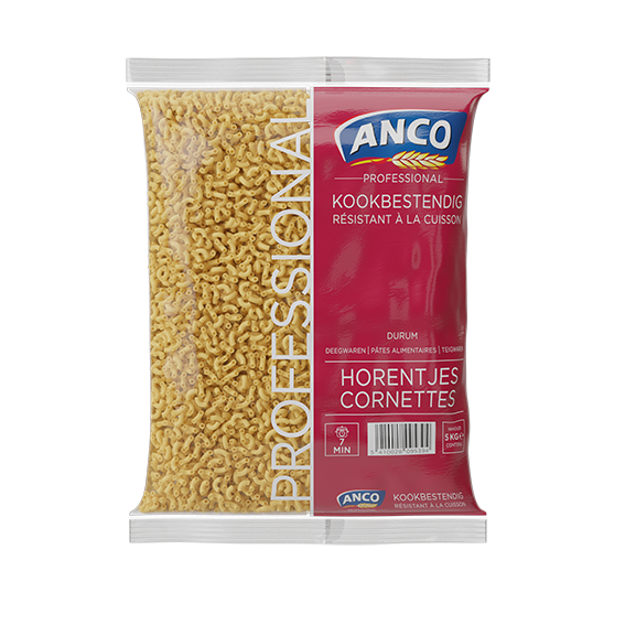 Macaroni coupé 4x3kg Anco Professional Pates Alimentaires Resistant à la Cuisson