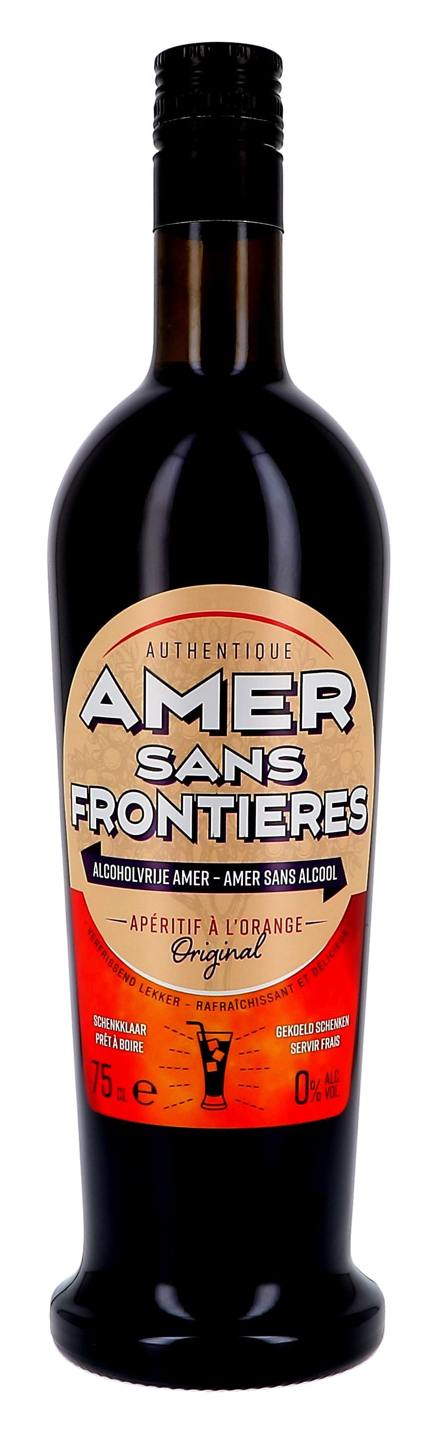 Aperitif Amer Sans Frontières 75cl 0% Picon au Vin Blanc Sans Alcool Pret a Servir