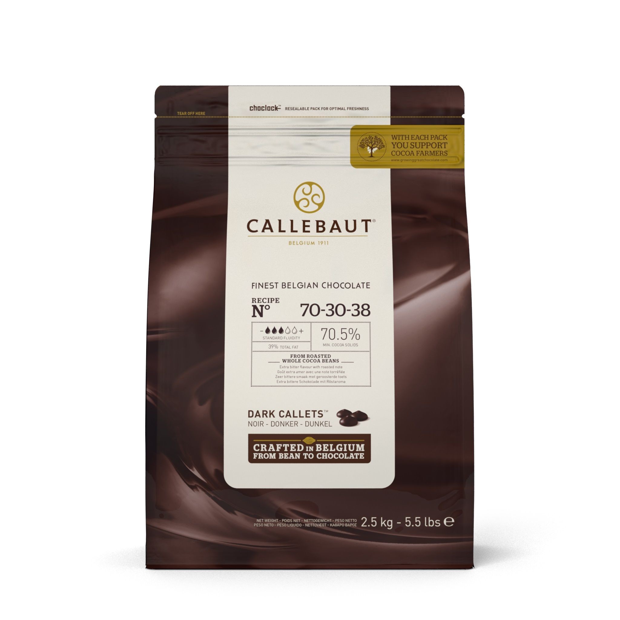 Barry Callebaut Pastilles chocolat noir 70-30-38 fondant 2,5kg callets
