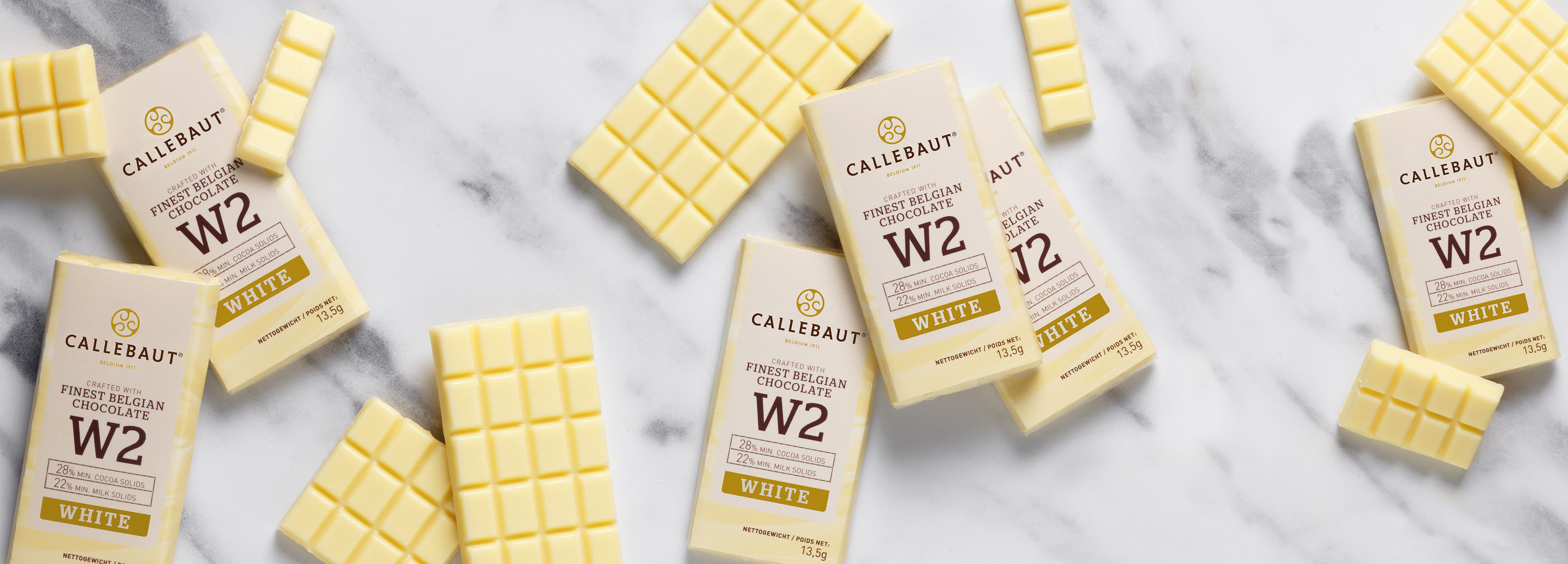 Callebaut Napolitains Chocolat W2 Blanc 75pc emballé individuelle