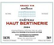 Chateau Haut-Bertinerie rouge Premières Cotes de Blaye