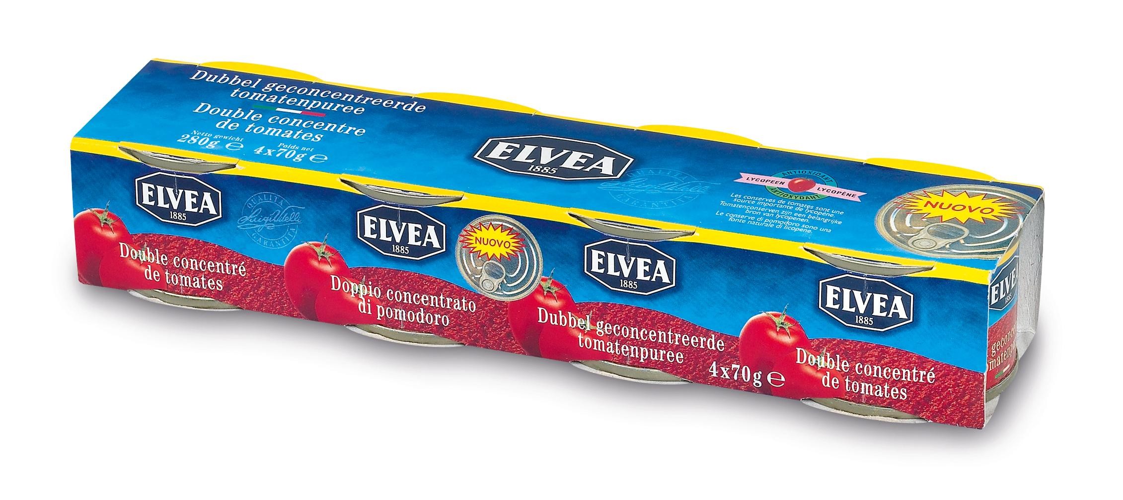 Elvea double concentré de tomates (4x70gr) 28/30%
