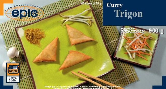 Epic Select Curry Trigon 15gr Triangle de pate avec remplissage aux légumes et curry 900gr Surgelées