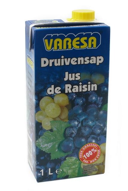 Jus de raisin rouge Varesa Slim Line 8x1L Brick + capsule à vis