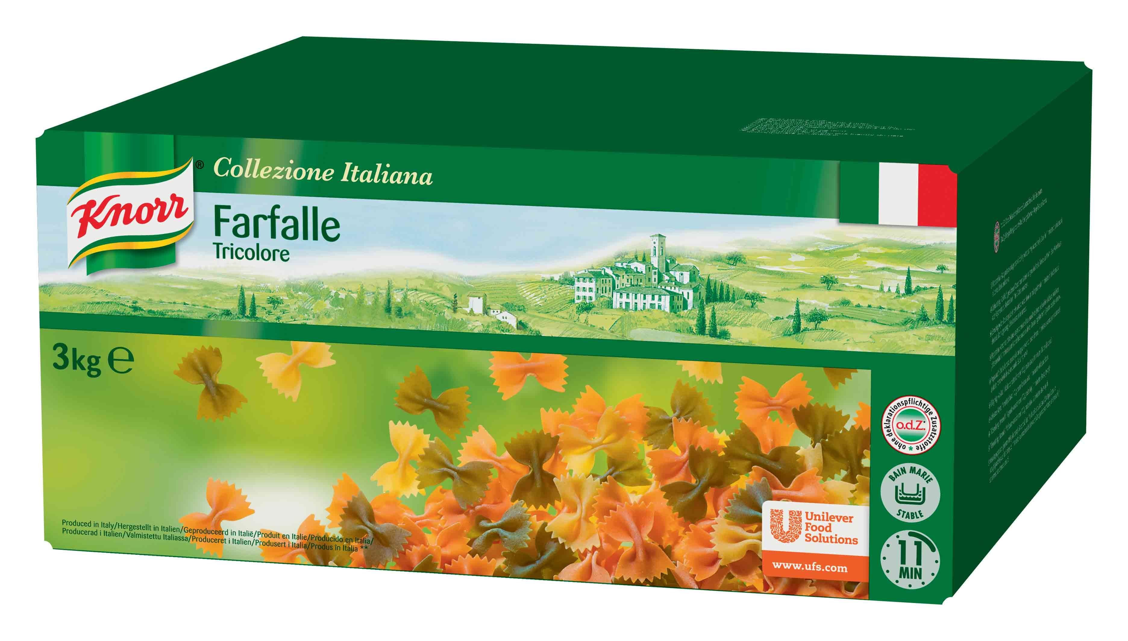 Knorr pates Farfalle tricolore 3kg Collezione Italiana