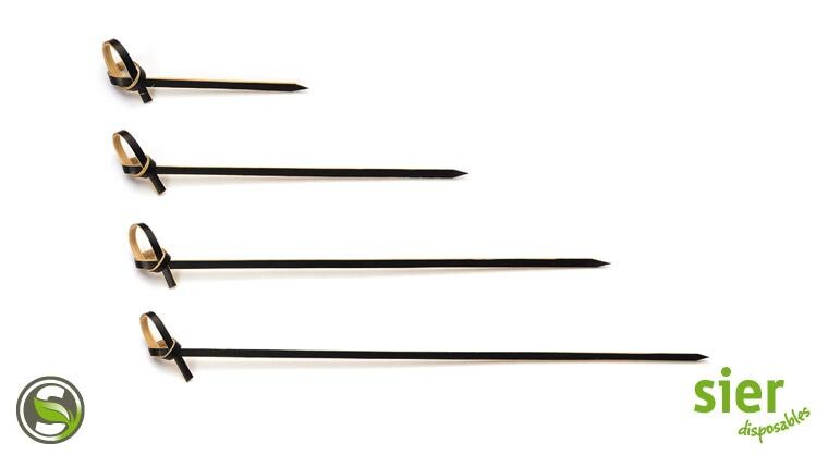 Brochette Pique bambou boucle noir 18cm 200pc 31011 Sier Disposables