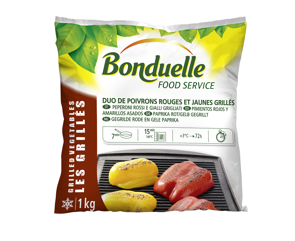 Duo de Poivrons Rougee & Jaunee Grillés 1kg Légumes Surgelé Bonduelle 