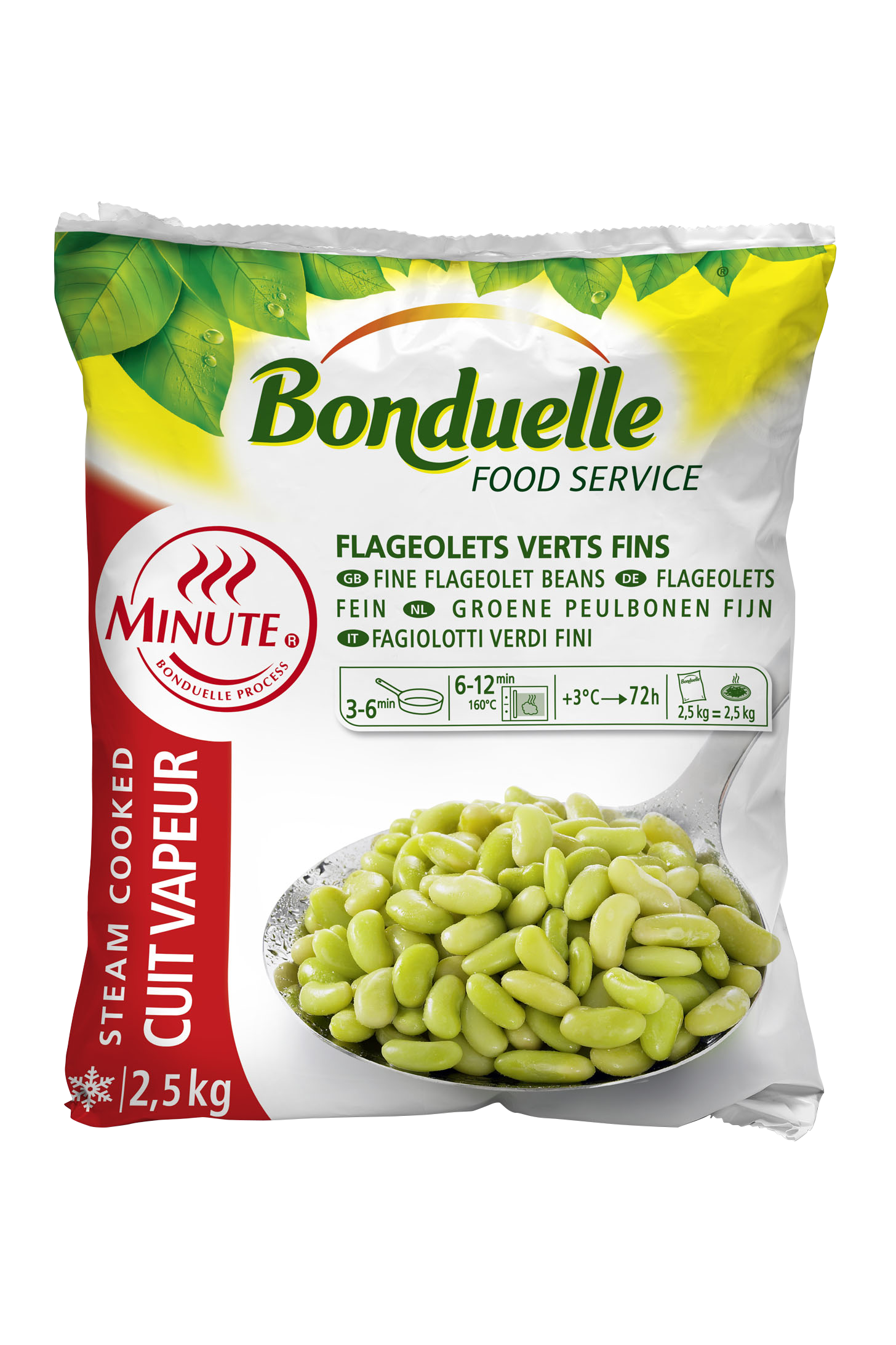 Flagolets Verts Fins 2.5kg Bonduelle Minute Foodservice Surgelés