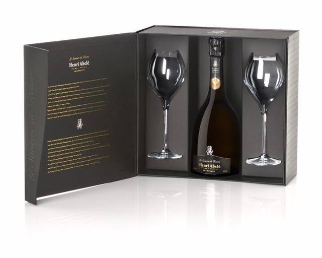 Champagne Henri Abelé Sourire de Reims Blanc Brut 75cl Cuvee Prestige + 2 flutes Coffret Cadeaux