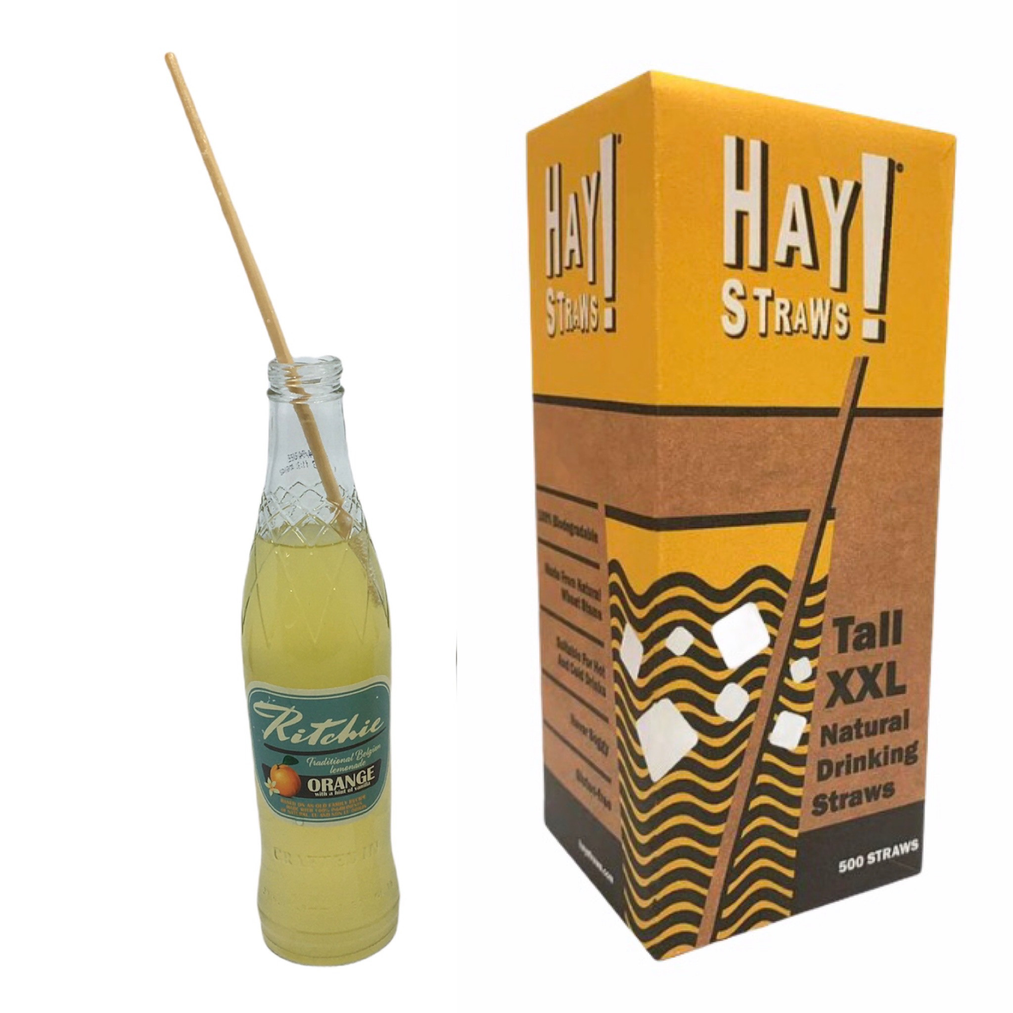 Hay! Straws Pailles de Blé compostable 24cm 500pc