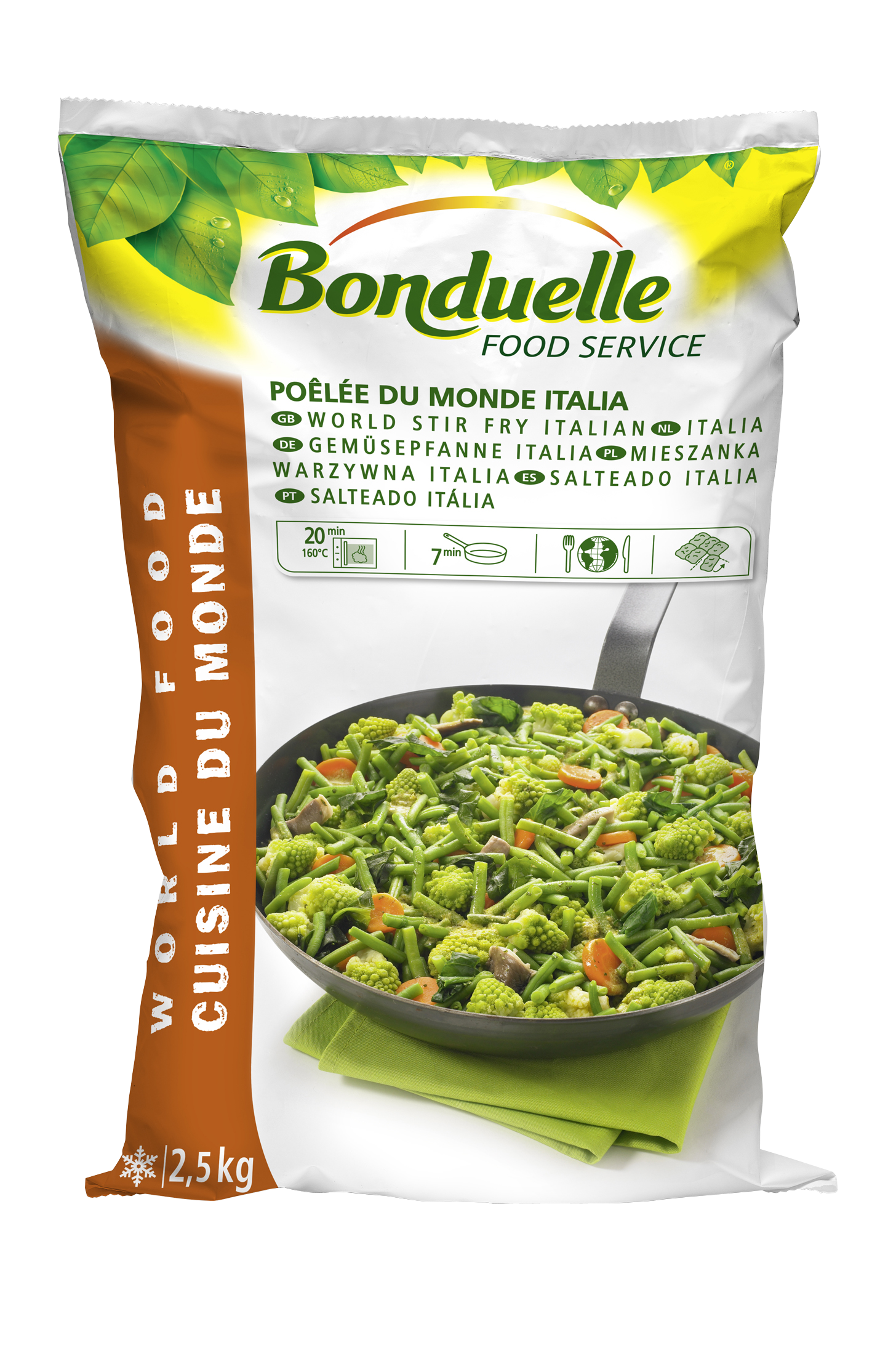 Poelée du Monde Italia  2.5kg IQF Légumes Surgelés Bonduelle Food Service